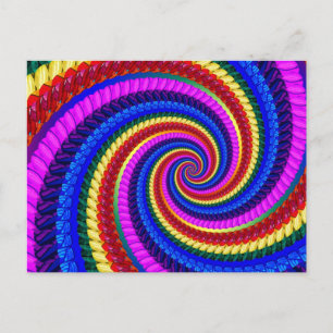 Rainbow Fractal Art Swirl Pattern Postcard