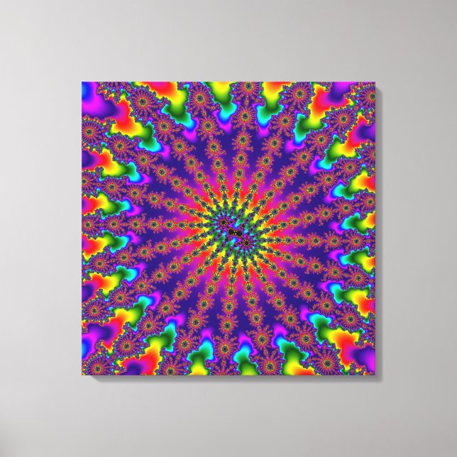 Rainbow Fractal Burst Canvas Print (Front)