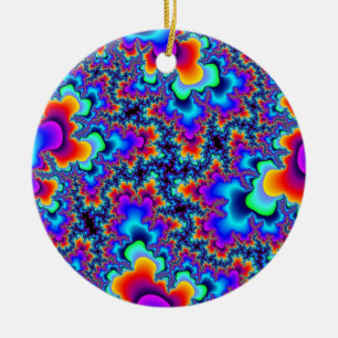 Rainbow Fractal Ceramic Tree Decoration
