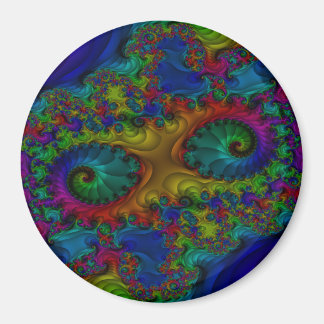 Rainbow Fractal CIrcle Magnet