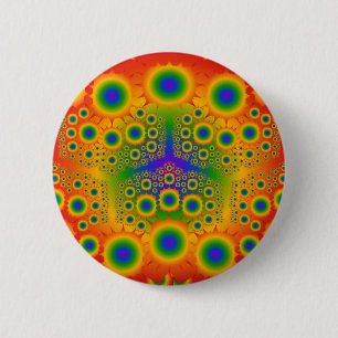 Rainbow Fractal Explosions: 6 Cm Round Badge