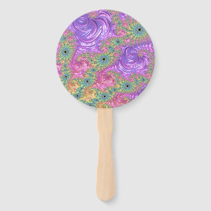 Rainbow Fractal Hand Fan