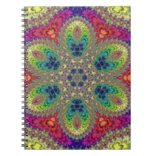 Rainbow Fractal Mandala Notebook