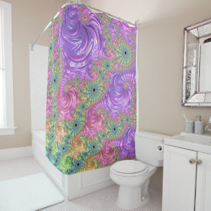 Rainbow Fractal Shower Curtain