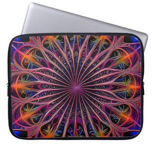 Rainbow Fractal Style Flower Art Laptop Sleeve
