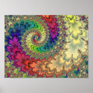 Rainbow Fractal Swirl Poster