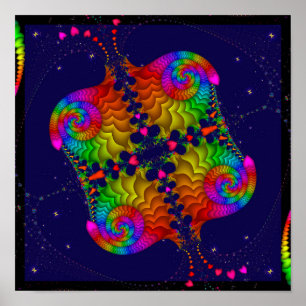 Rainbow Fractal Symmetry Poster