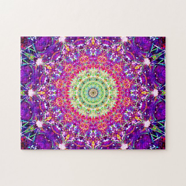 Rainbow Fractals | Kaleidoscopic Mandala Jigsaw Puzzle (Horizontal)