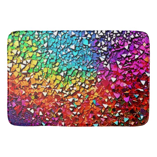 Rainbow Fragment Mosaic Bath Mat (Front)