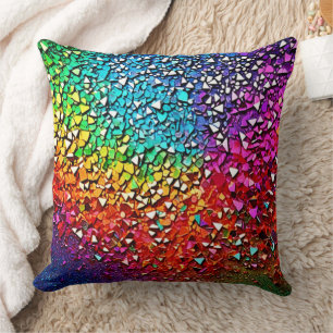 Rainbow Fragment Mosaic Cushion