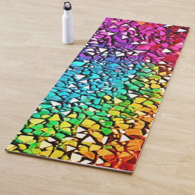 Rainbow Fragment Mosaic Yoga Mat (In Situ)