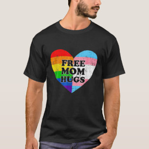 Rainbow Free Mum Hugs Transgender Flag Heart LGBT T-Shirt