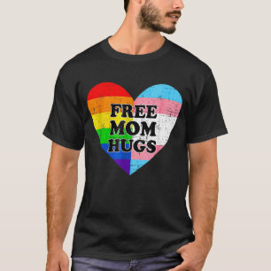 Rainbow Free Mum Hugs Transgender Flag Heart Lgbt T-Shirt