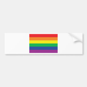 Rainbow  Freedom Gay Pride Flag Symbol Bumper Sticker