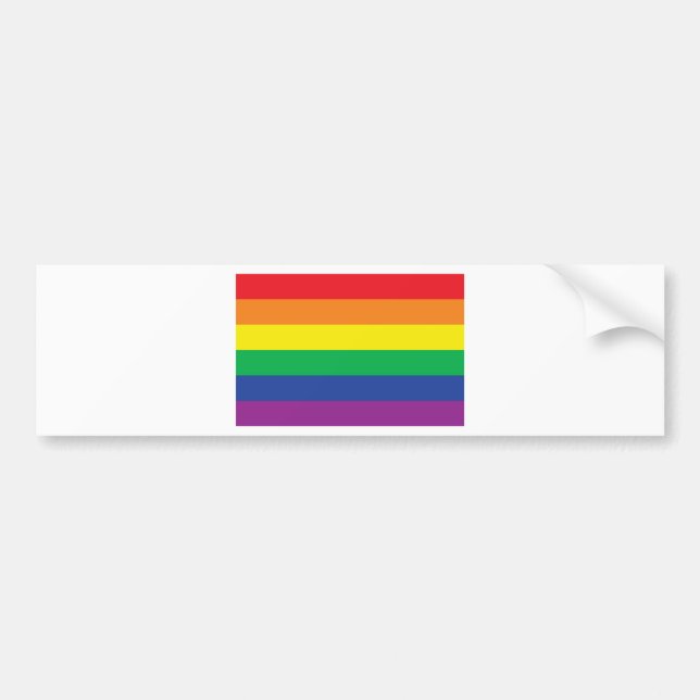 Rainbow  Freedom Gay Pride Flag Symbol Bumper Sticker (Front)