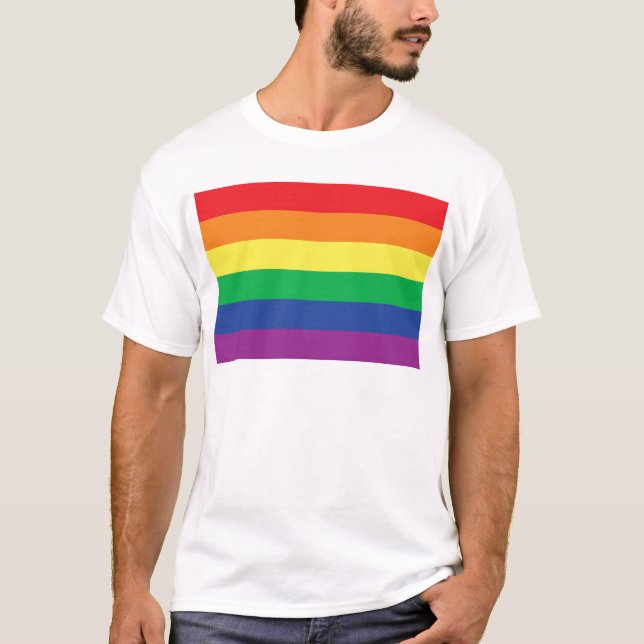 Rainbow  Freedom Gay Pride Flag Symbol T-Shirt (Front)
