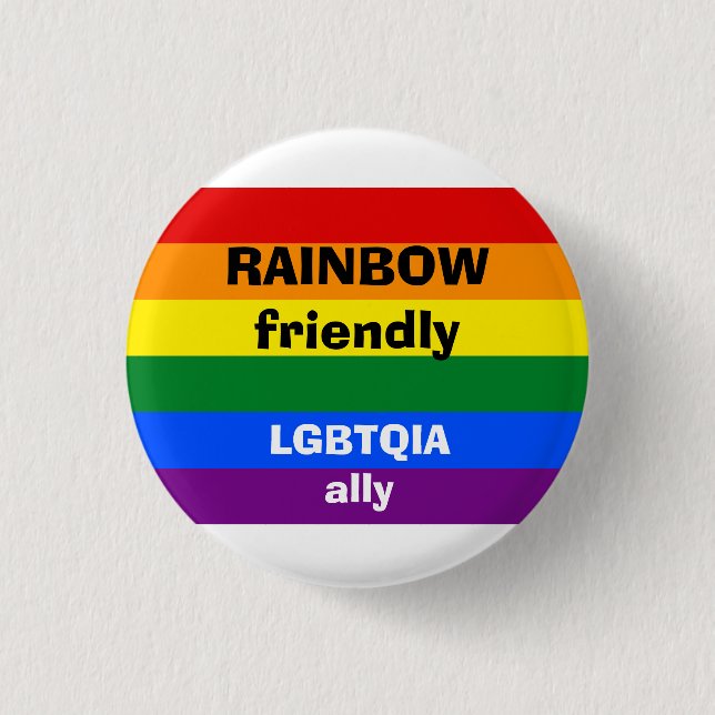 Rainbow Friendly LGBTQIA Ally Pin (Front)
