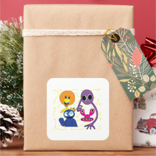 Rainbow Friends Monsters Square Sticker