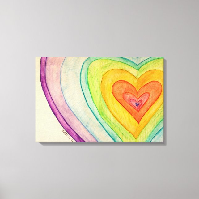 Rainbow Friendship Hearts Art Painting Prints (Front)