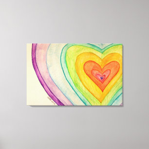 Rainbow Friendship Hearts Canvas Art Paintings