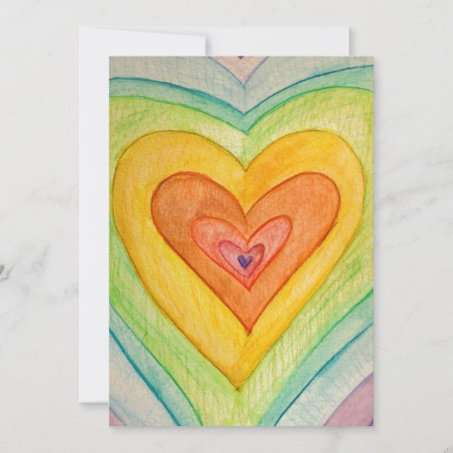 Rainbow Friendship Hearts Invites or Invitations (Front)