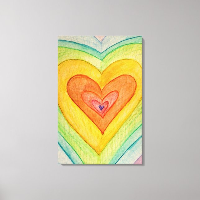 Rainbow Friendship Hearts Painting Prints (Large) (Front)