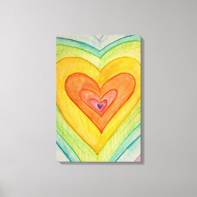 Rainbow Friendship Hearts Painting Prints (Medium) (Front)