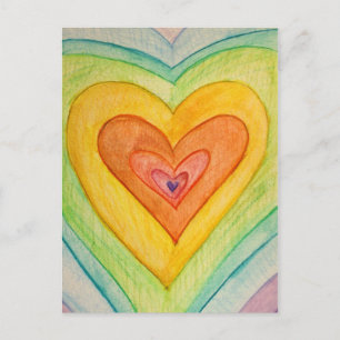 Rainbow Friendship Hearts Postcards or Cards