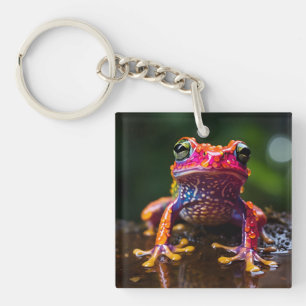 🐸 rainbow frog key ring