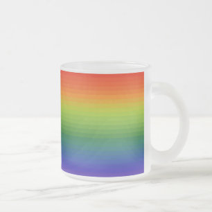Rainbow Frosted Glass Coffee Mug