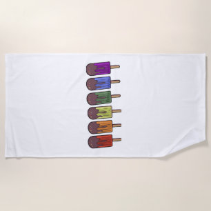 Rainbow Frozen pop Parade Beach Towel