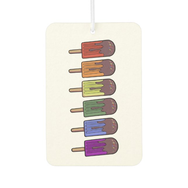 Rainbow Frozen pop Parade Car Air Freshener (Front)
