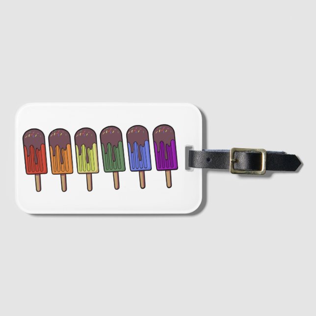 Rainbow Frozen pop Parade Luggage Tag (Front Horizontal)