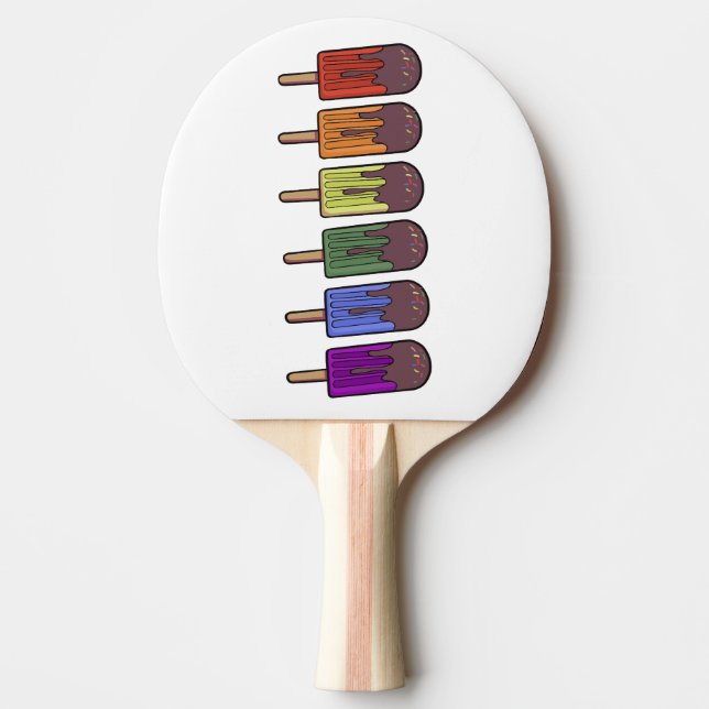 Rainbow Frozen pop Parade Ping Pong Paddle (Front)