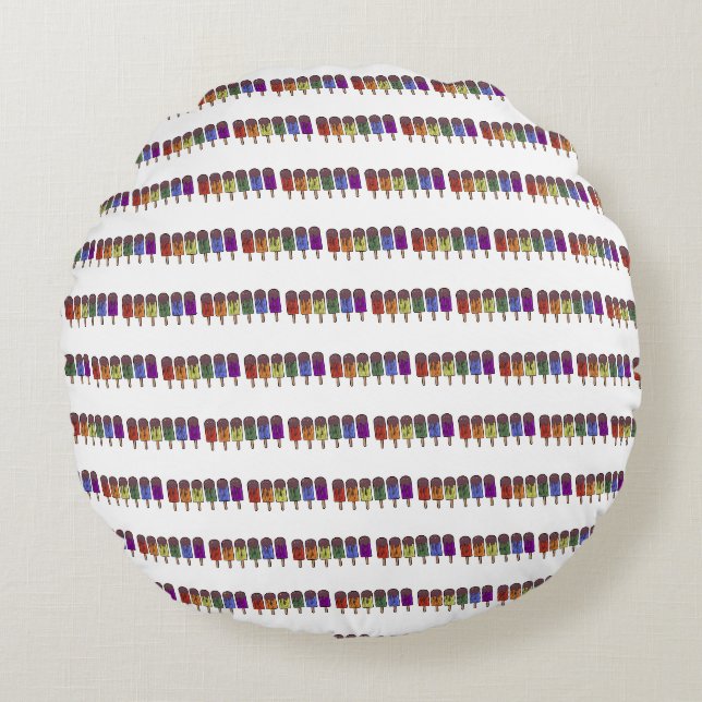 Rainbow Frozen pop Parade Round Cushion (Front)