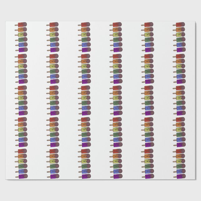 Rainbow Frozen pop Parade Wrapping Paper (Flat)