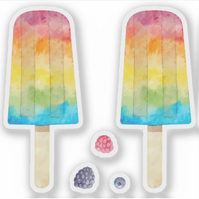 Rainbow frozen rainbow fruit juice bat set (Front)