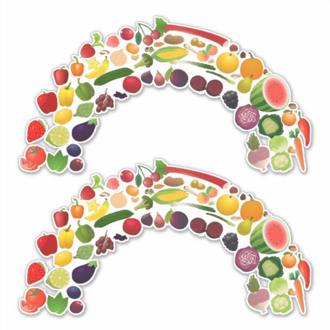 Rainbow Fruits and Vegetables Stickers (Front)