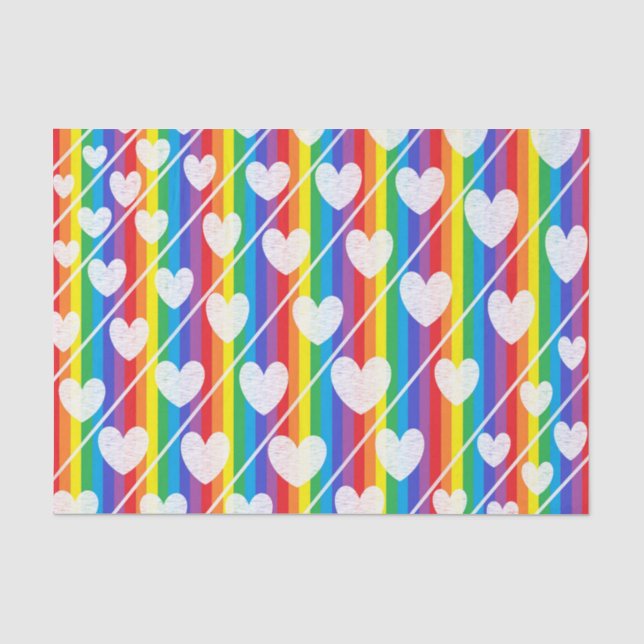 Rainbow Full of Hearts Tissue Paper (Front)