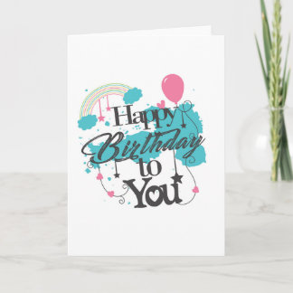 Rainbow Fun Happy Birthday  Card