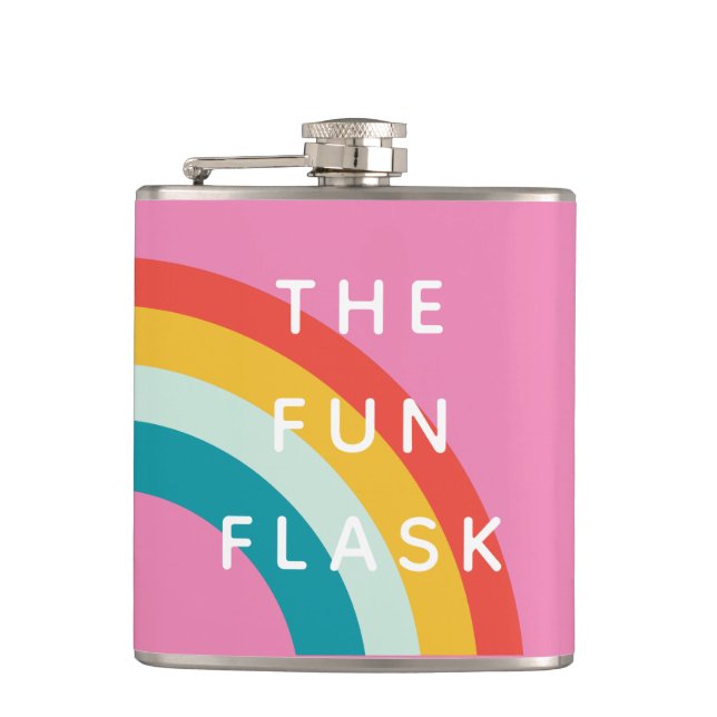 Rainbow Fun Hip Flask (Front)