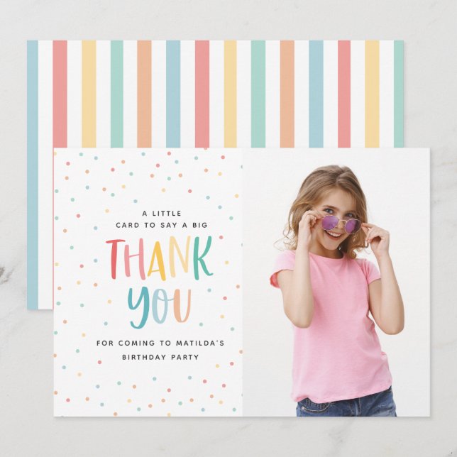 Rainbow fun photo bright colourful thank you (Front/Back)