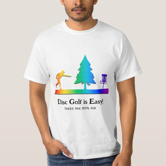 Rainbow Funny Disc Golf Putting Tree obstacle  T-Shirt (Front)