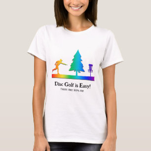 Rainbow Funny Disc Golf Putting Tree obstacle T-Shirt