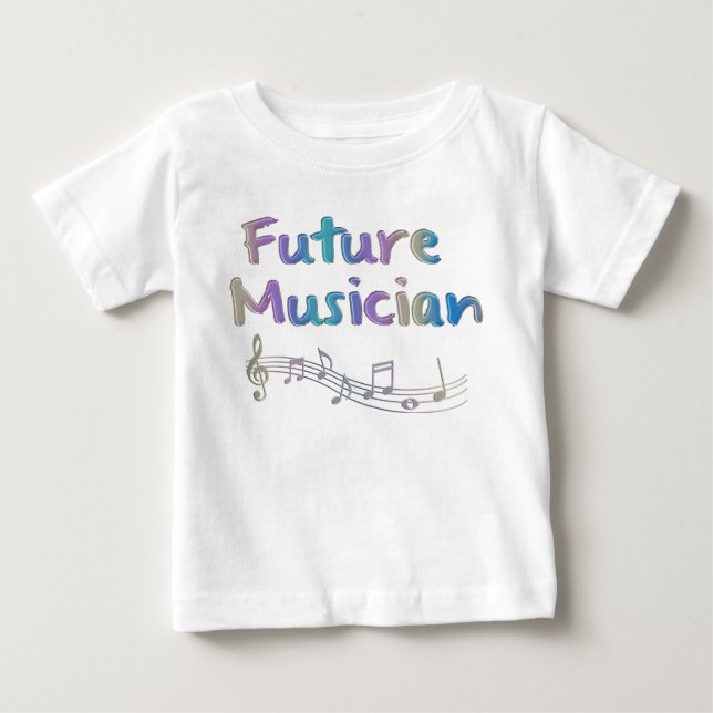 Rainbow Future Musician Musical Notes Kid's Tee (Front)