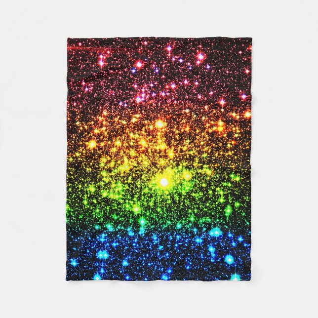 Rainbow Galaxy Fleece Blanket (Front)