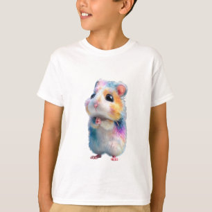 Rainbow Galaxy Hamster Watercolor Kids T-Shirt