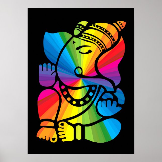Rainbow Ganesha Poster (Front)