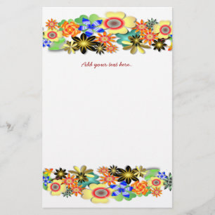 Rainbow Garden Fantacy Floral Stationery