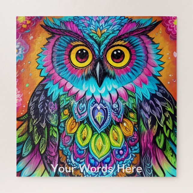 Rainbow Garden Neon Psychedelic Nature   Jigsaw Puzzle (Vertical)